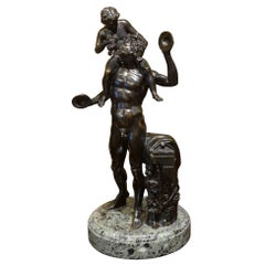 Grand Tour Bronze of 'Satyr with the Infant Bacchus'