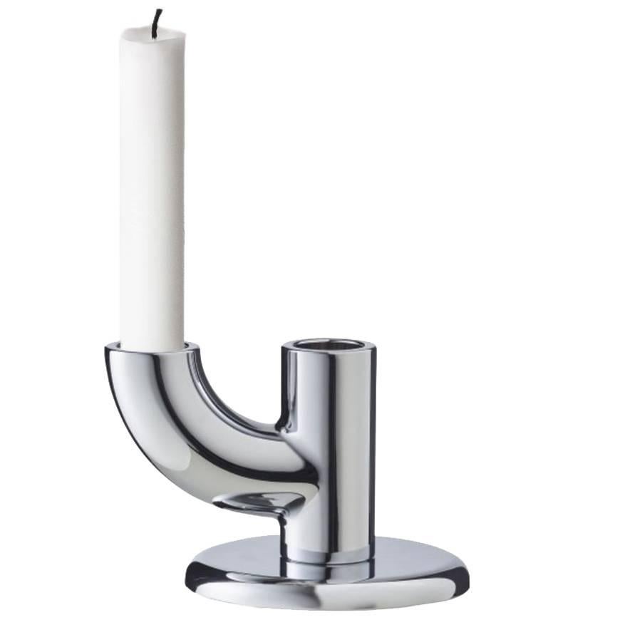 Alia FOOT, 21st Century Minimal Chrome Plating Stackable Candleholder For Sale