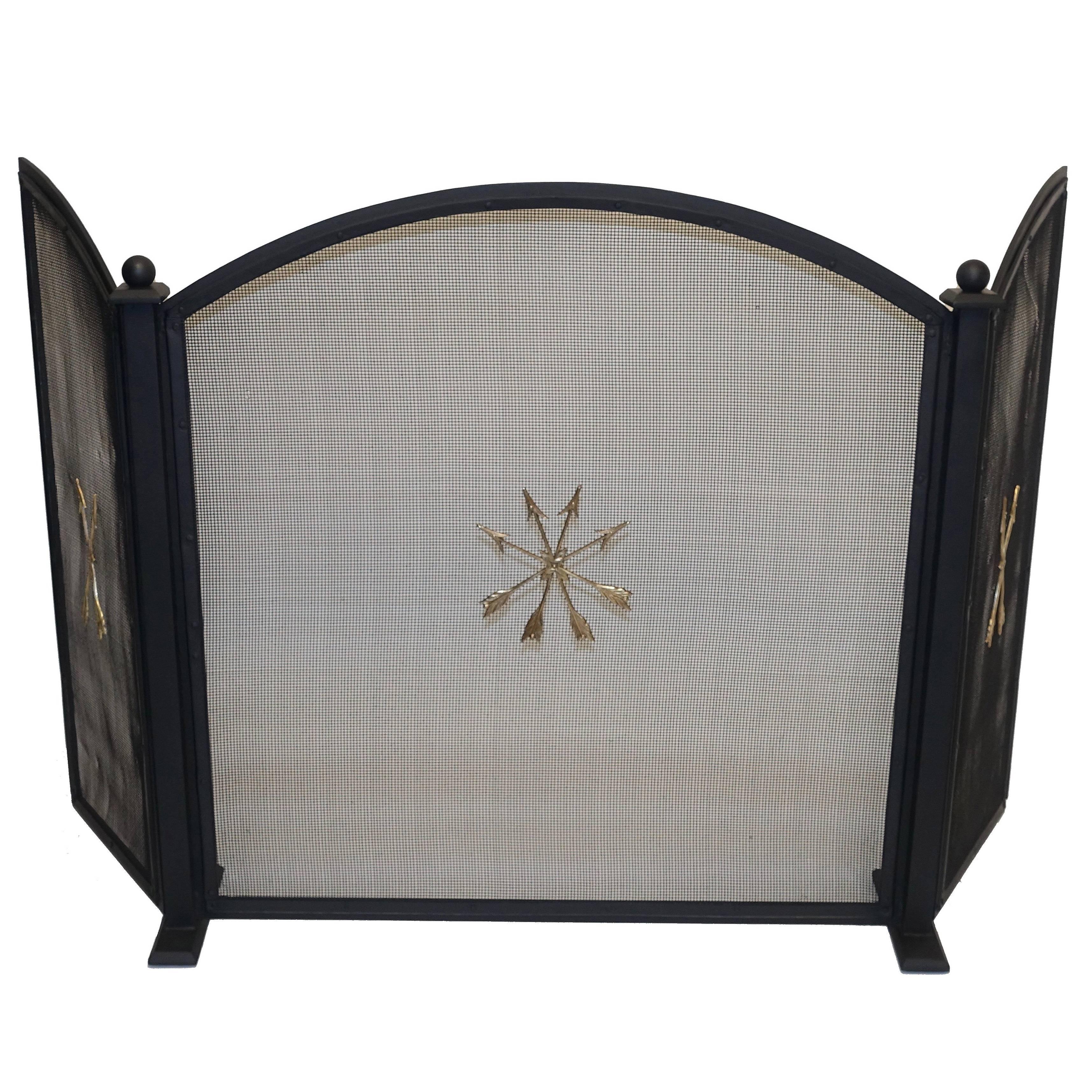 French Empire Style Wrought Iron Fireplace Screen