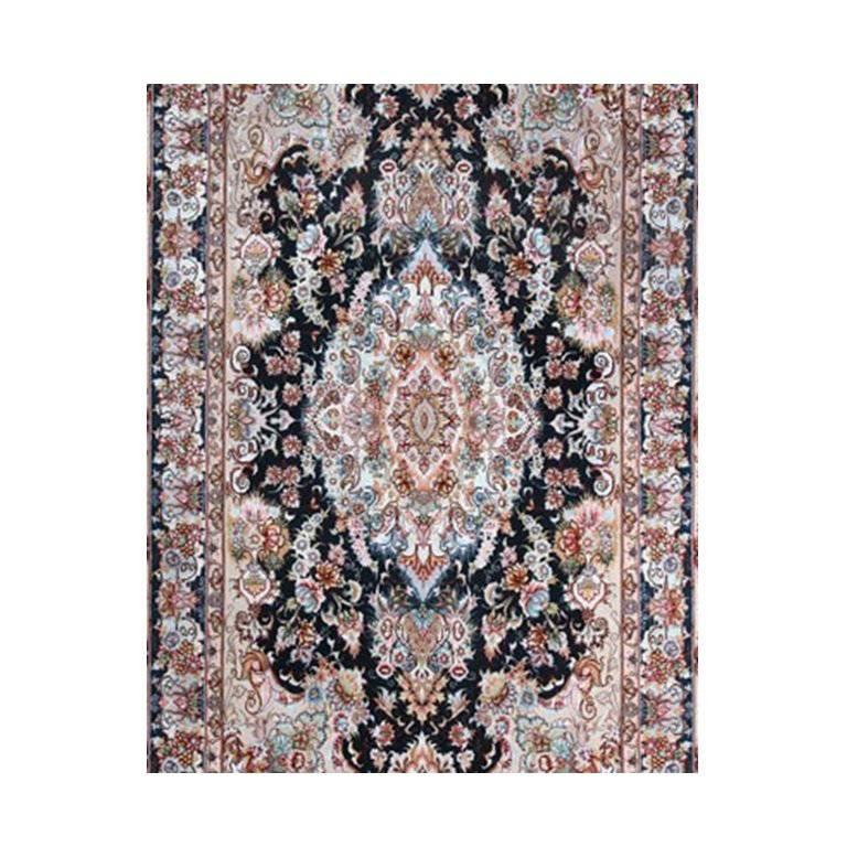 Khatibi Black-Master Khatibi Genuine Persian Tabriz Rug or Carpet For Sale
