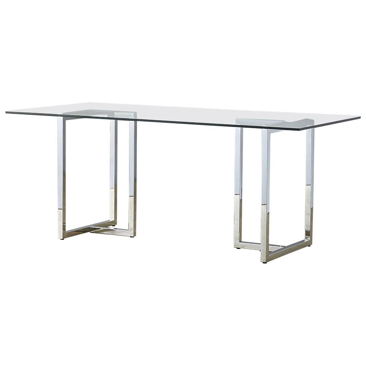 Chrome and Glass Dinning Table or Desk