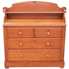 Antique Victorian 19th Century Pine Chest of Drawers Wash Stand Dressing