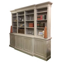 Large Painted Breakfront Bookcase Large Painted Breakfront Bookcase