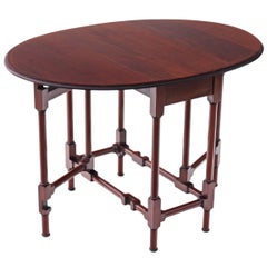 Antique Quality Edwardian Inlaid Mahogany Sutherland Tea Supper Table