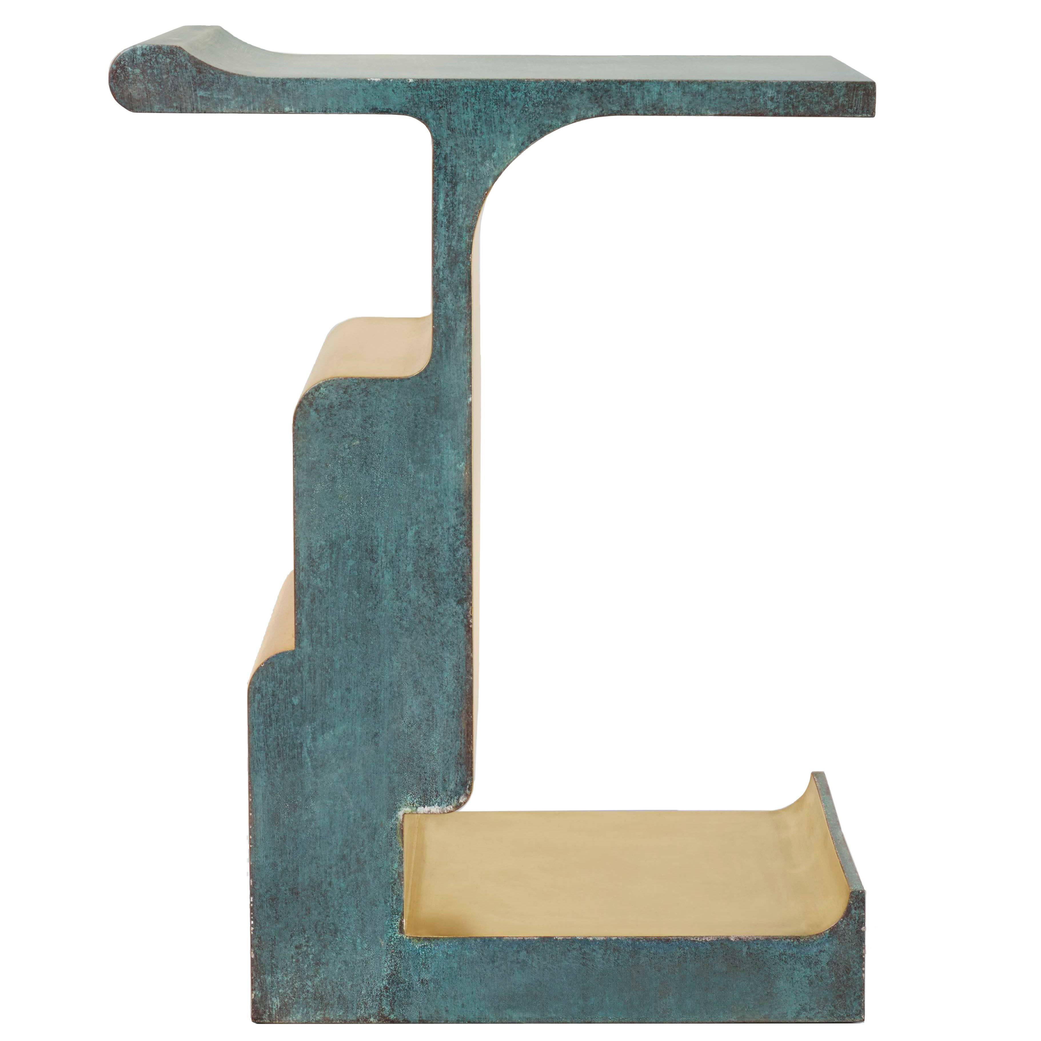 ‘XiangSheng I' Side Table #2, an Oxidized and Brushed Bronze Table by Studio MVW For Sale