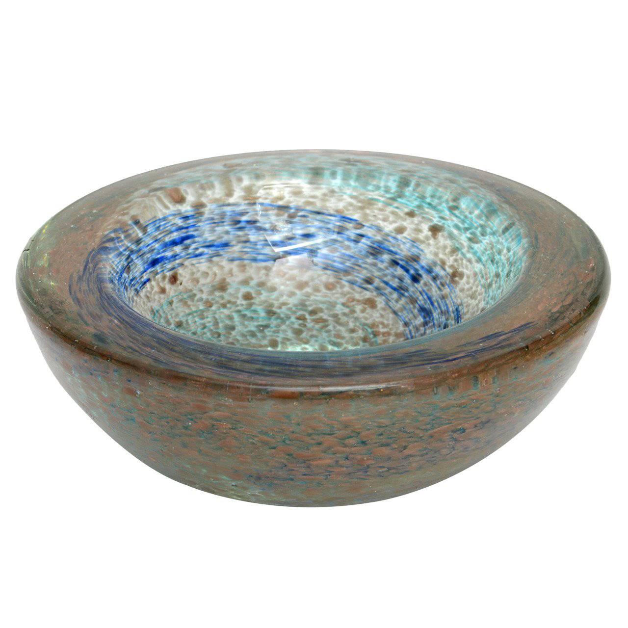 Aureliano Toso Handblown Murano Glass Bowl For Sale