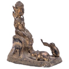 Southeast Asian Gilt Figure with Mount