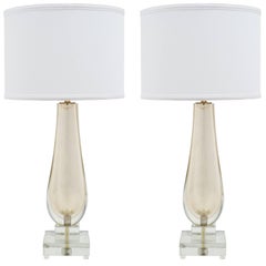 Murano Avventurina Glass Mirrored Lamps