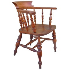 Antique 19th Century English Pub Chair with Exceptional Untouched Surface
