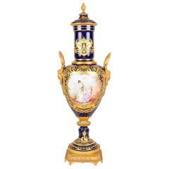 Impressive Sèvres Style Porcelain Vase, 19th Century