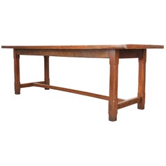 English Early 18th Century Oak Farmhouse Dining Table