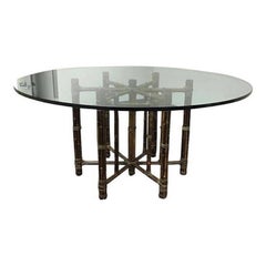 McGuire Bamboo and Glass Dining Table
