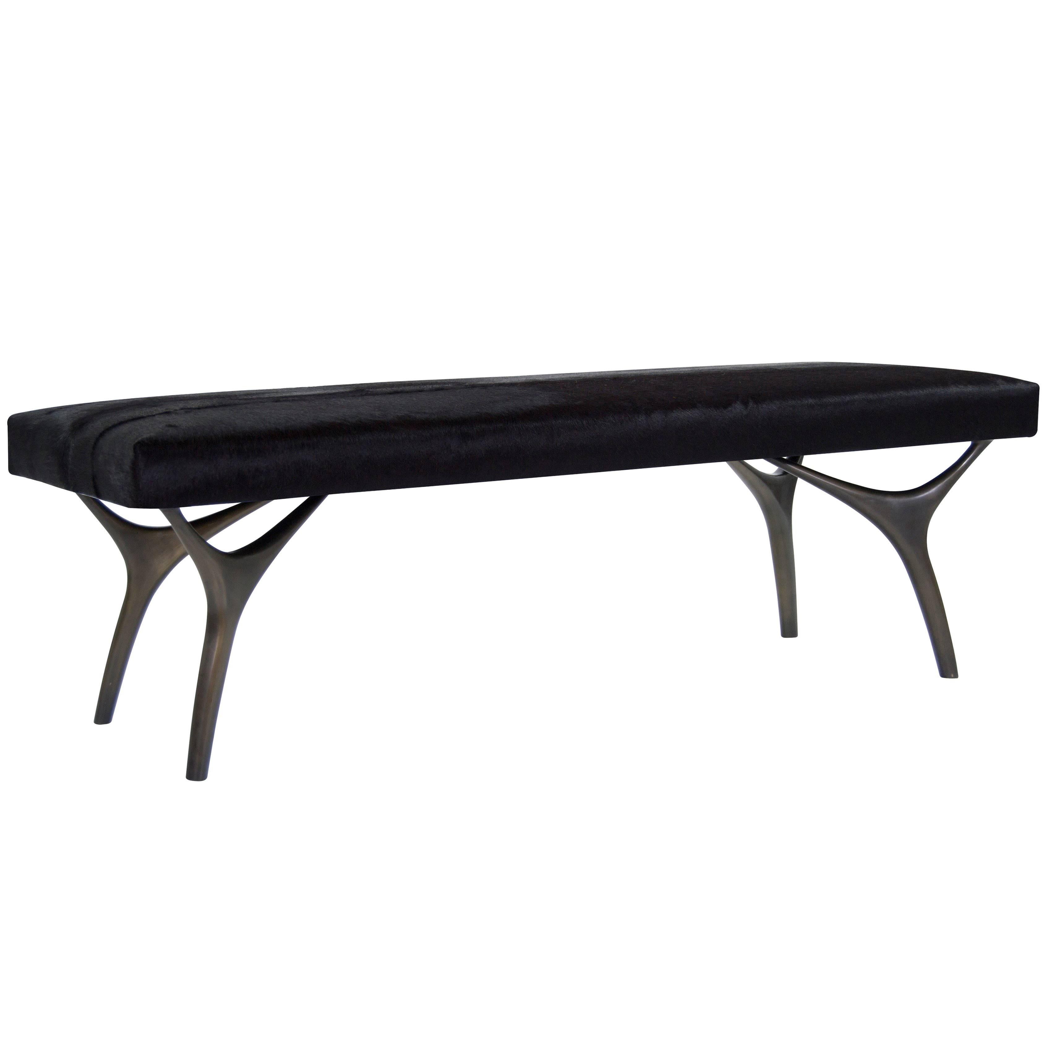 Crescent Bench in Bronze by Stamford Modern For Sale