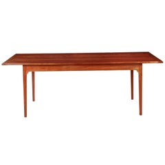 Custom Handmade Shaker Style Cherrywood Dining Table with Breadboard Ends