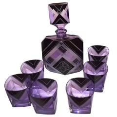 Art Deco 1930s Czech Decanter Set