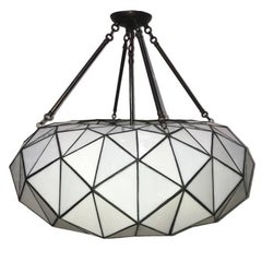 Large Leaded Glass Light Fixture