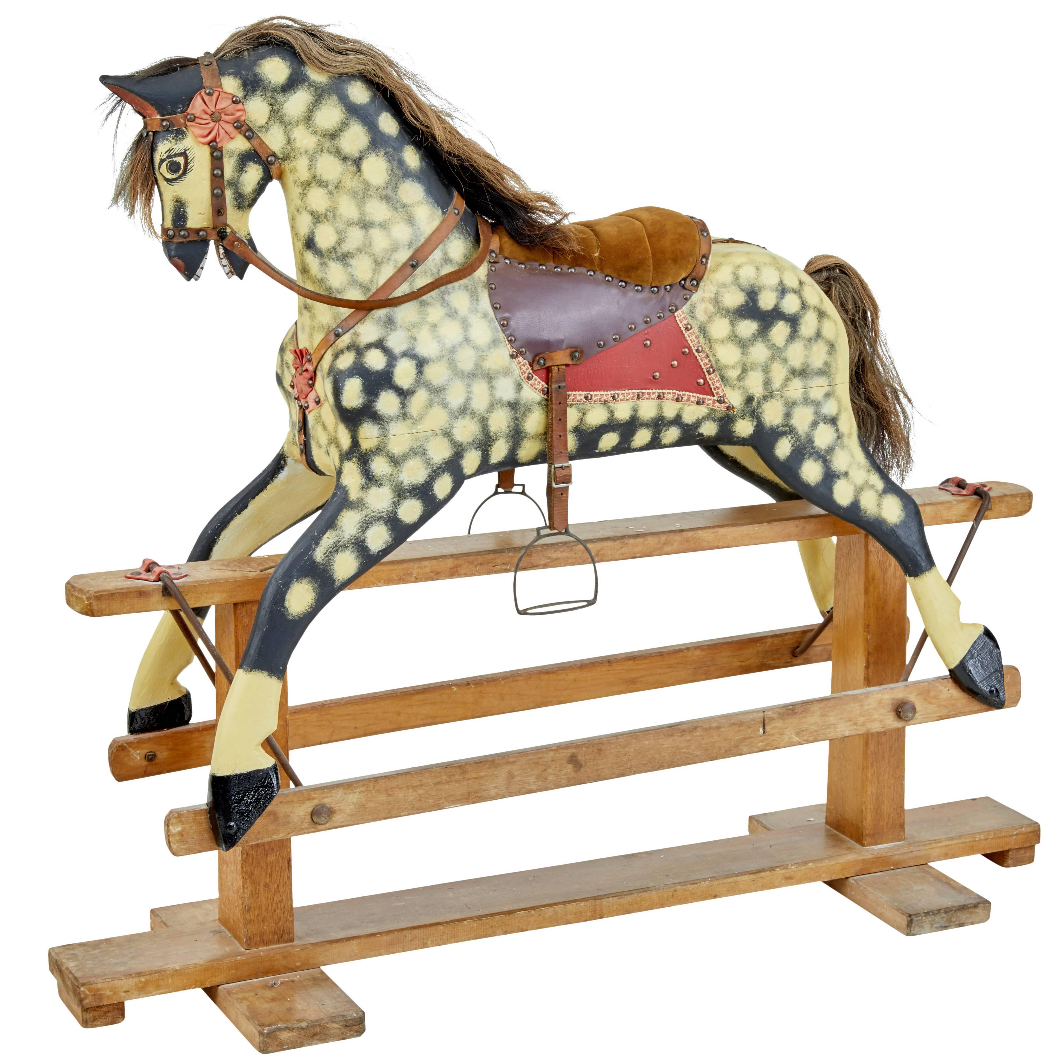 Late 19th Century Large Rocking Horse by Collinson of Liverpool