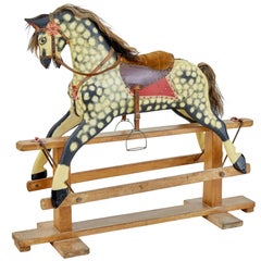 Antique Late 19th Century Large Rocking Horse by Collinson of Liverpool