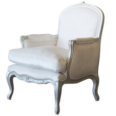Eloquence La Belle Bergere in Ivory Velvet with Silver Leaf