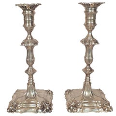 Pair of English Sterling Silver Candlesticks