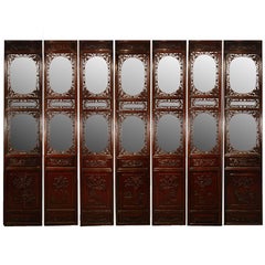 Set of Seven Chinese Mirrored Courtyard Panels