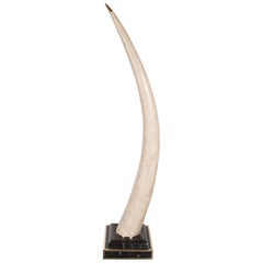 Mid-Century Modern Tessellated Stone Tusk with Brass Detailing by Maitland-Smith