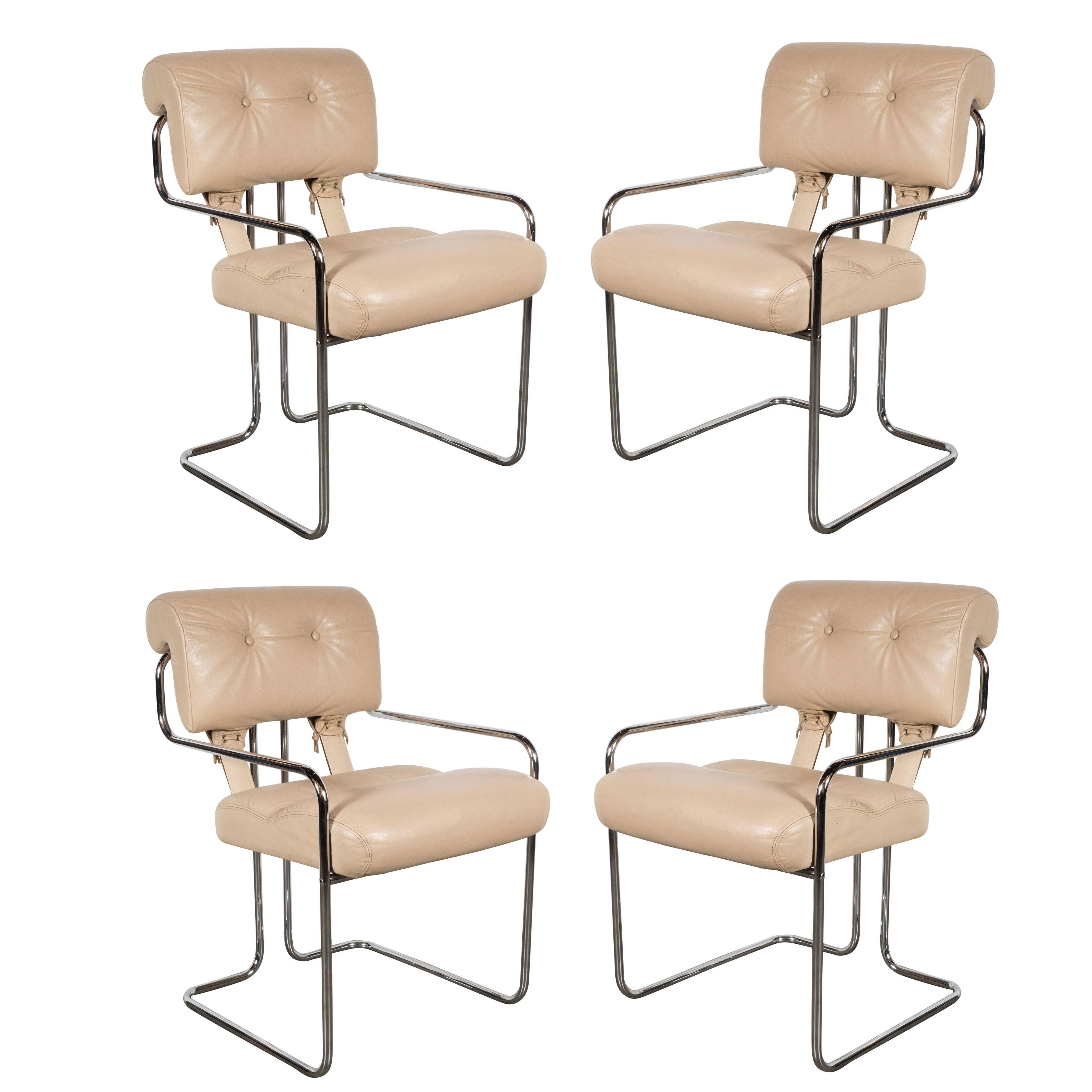 Set of Four Tucroma Chairs by Guido Faleschini for Mariani by Pace in Cream
