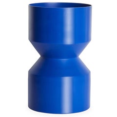 21st Century Contemporary Design, Aluminium Minimal Tri-Cut Vase in Blue