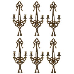 Set of Six French Giltwood Wall Sconces