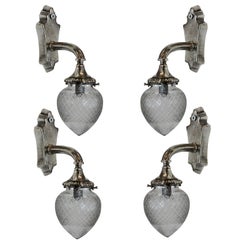 Set of Eight Silver Bracket Sconces