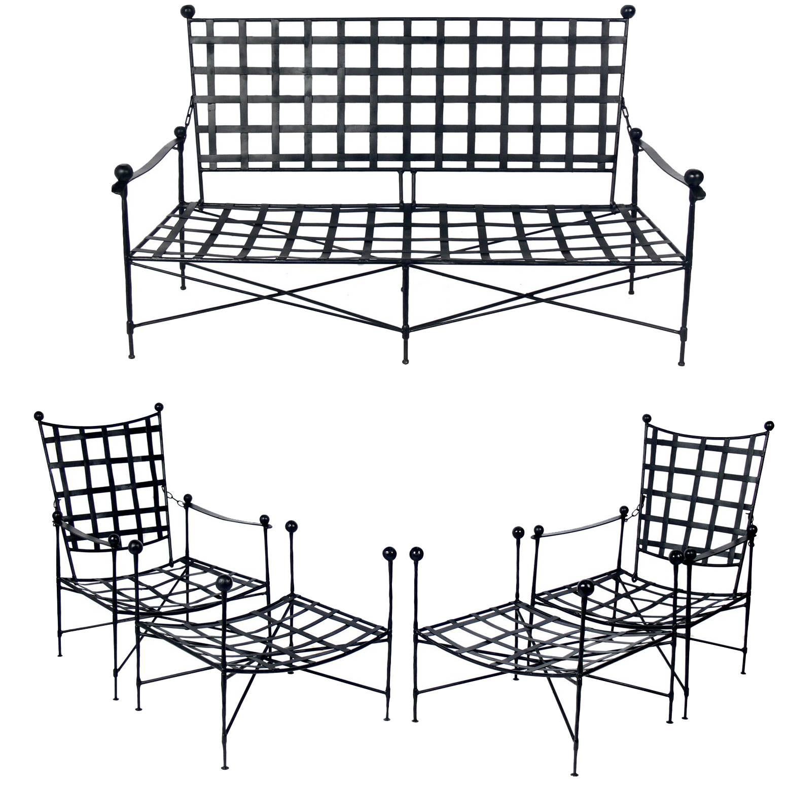 Sculptural Iron Patio Set in the Style of Mario Papperzini