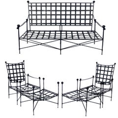 Vintage Sculptural Iron Patio Set in the Style of Mario Papperzini