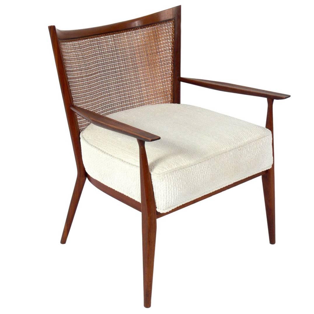 Curvaceous Caned Back Lounge Chair by Paul McCobb