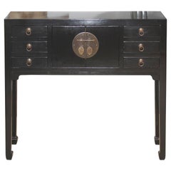 Black Multi-Drawer Console Table