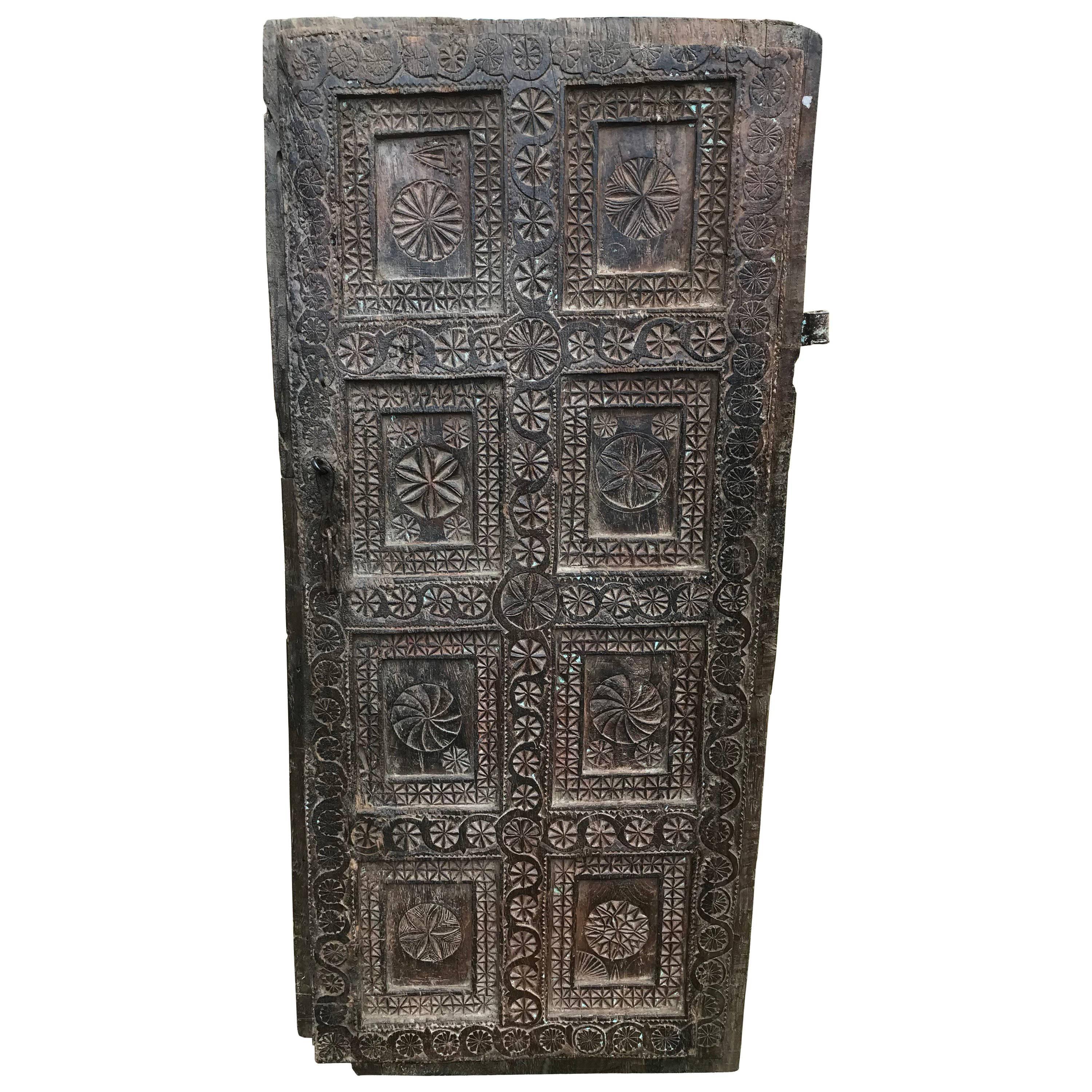  Carved Wood Nepalese Door 