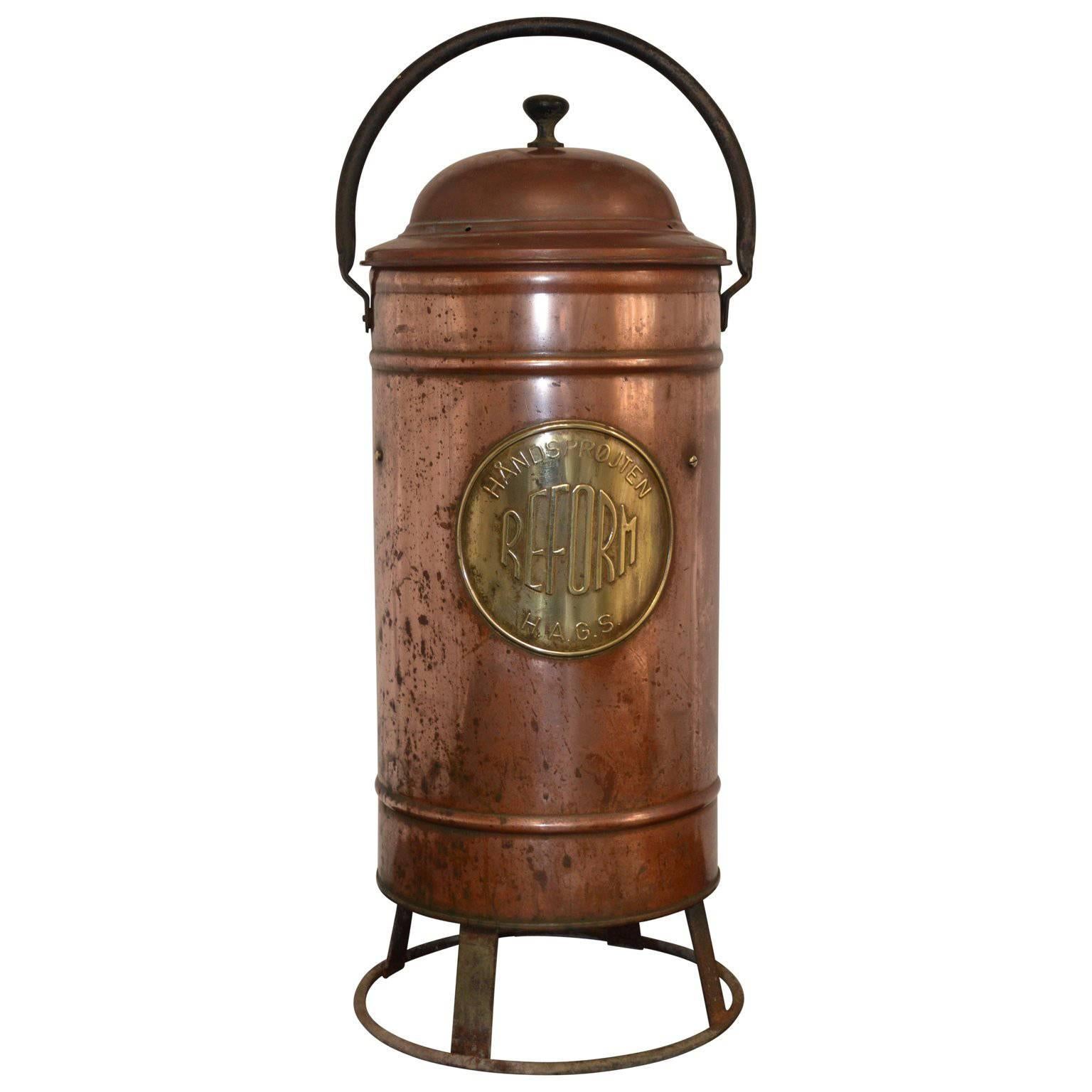 Early 20th Century Copper Fire Extinguisher