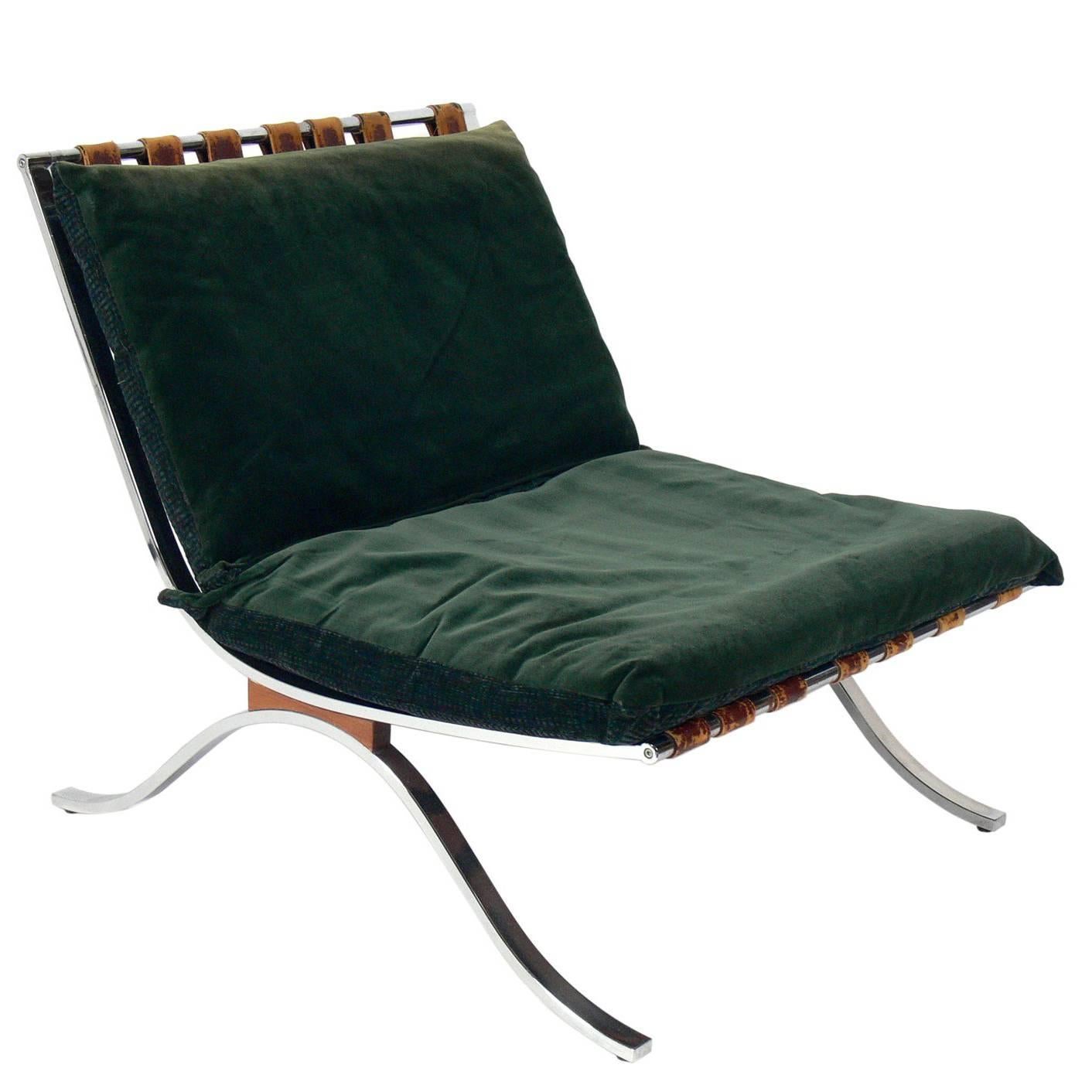 Italian Chrome Lounge Chair 