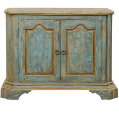 Custom Vintage Italian Style Two-Door Painted Wood American Buffet Console