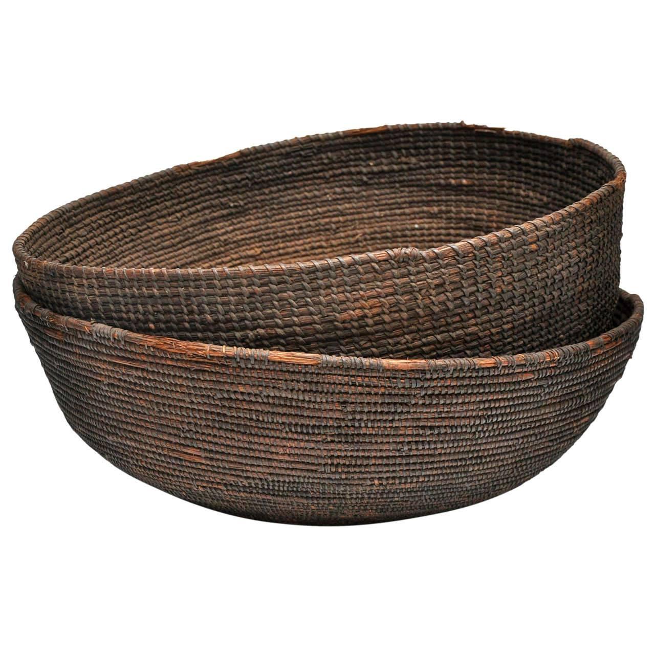 Early 20th Century Woven Nigerian Food Baskets