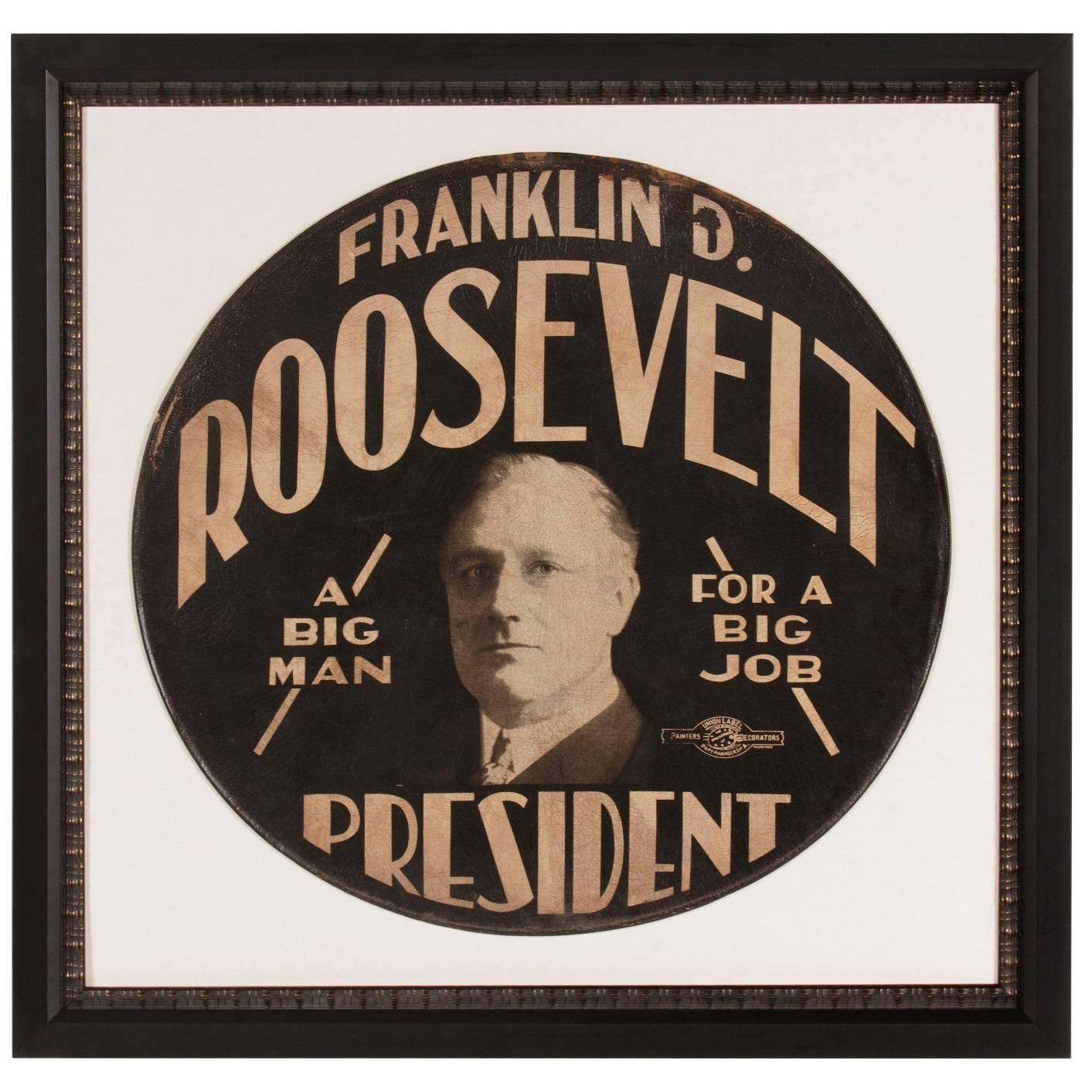Franklin D. Roosevelt Campaign Tire Cover with a Terrific Slogan