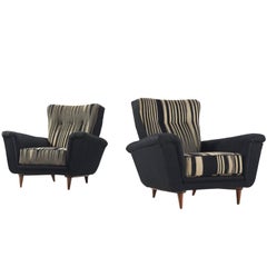 Pair of Dutch Black and White Armchairs, circa 1950