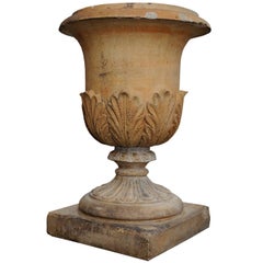 Large English Mid-19th Century Faux Terracotta Stoneware Urn, circa 1860
