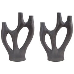 Pair of Charcoal Kreten Candelabra from Souda, in stock