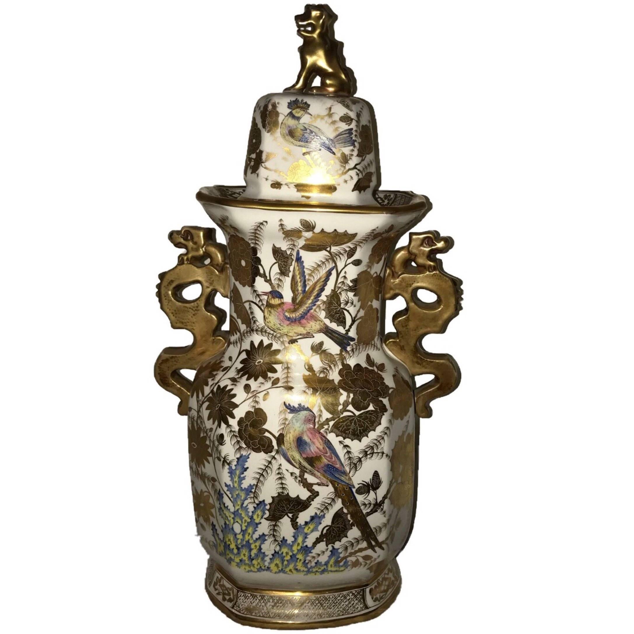 Fine Oriental Styled Lidded Vase by Masons For Sale