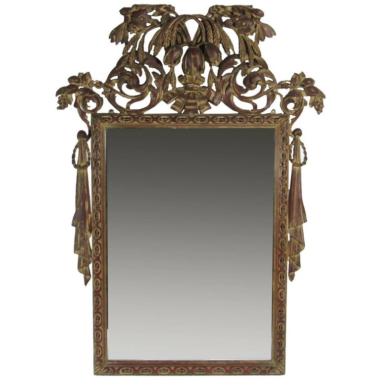 Antique HandCarved Decorative Wall Mirror For Sale at 1stDibs