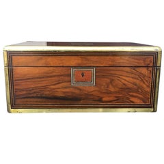 Antique 19th Century Rosewood Writing Box with Secret Compartment