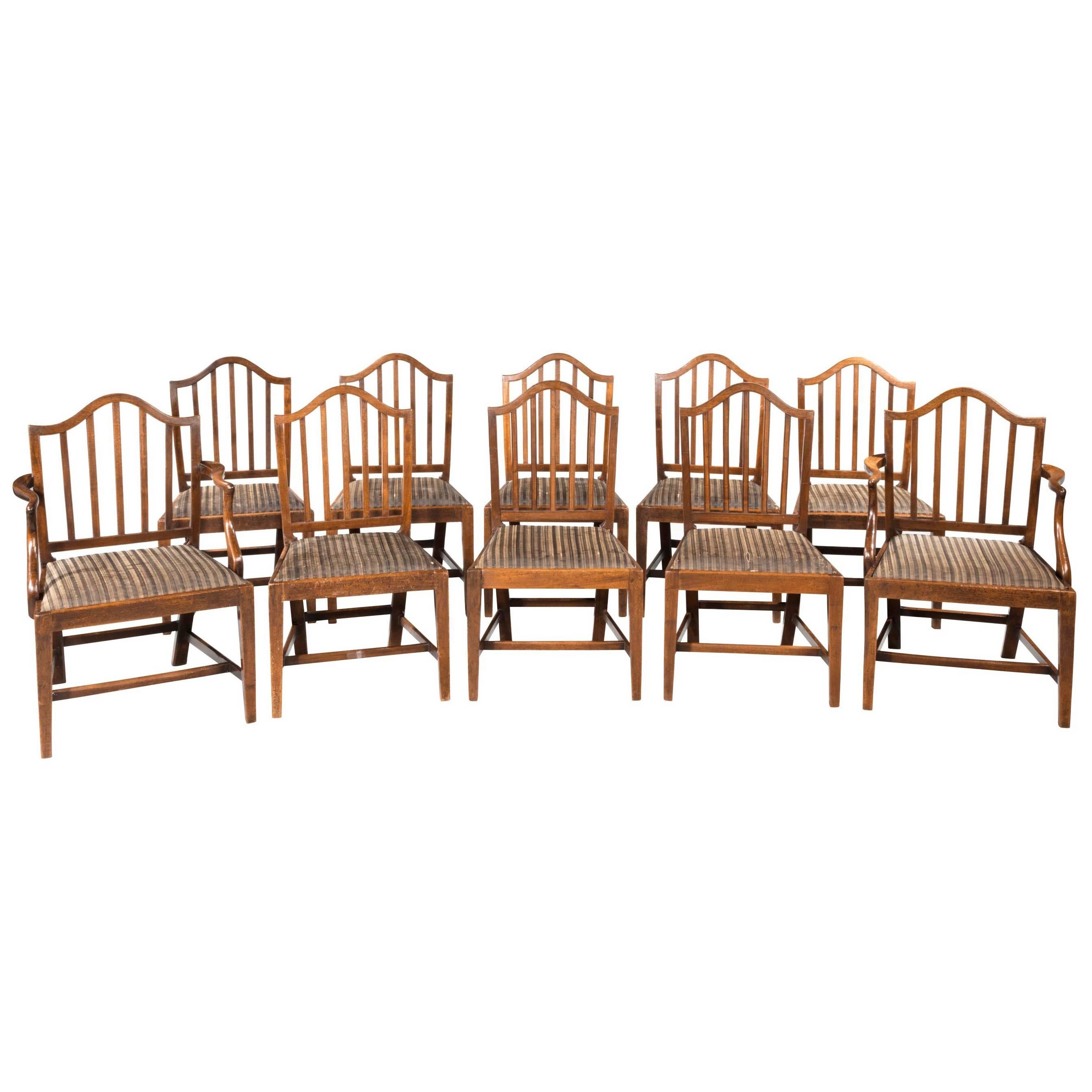 Set of Ten George III Period Mahogany Chairs