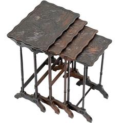 Set of Four French Art Nouveau Nesting Tables 2