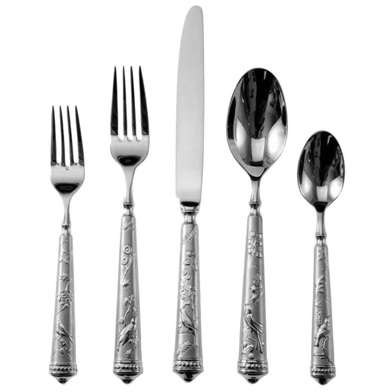HTS by Hermes of Paris France Stainless Steel Flatware Set Service 63