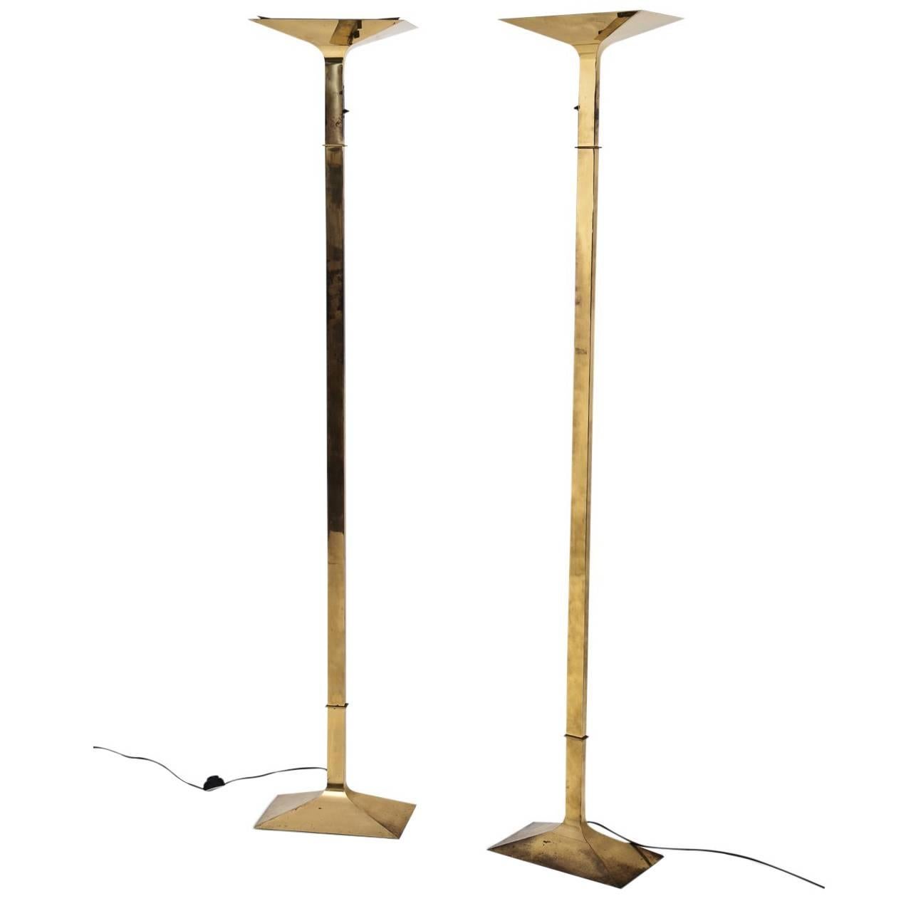 Brass Floor Lamps, Italy, Second Half of the 20th Century
